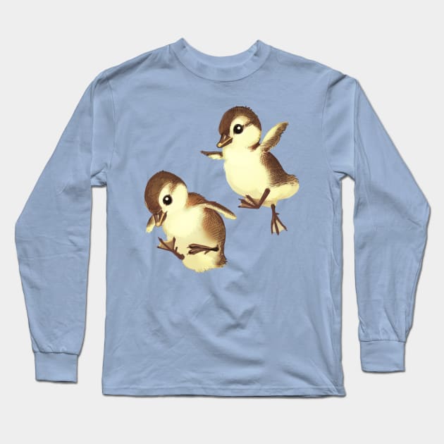 Airborne Baby Ducks Long Sleeve T-Shirt by Sabtastic